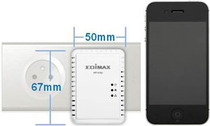 Edimax HP-5102 500Mbps Nano PowerLine Adapter with Compact Size, compare to iphone